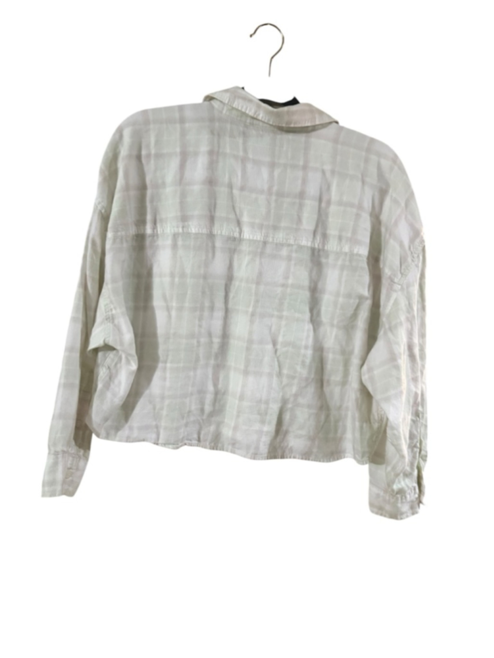 Women's Abercrombie & Fitch Plaid Button Down Shirt S White Green - Picture 8 of 8